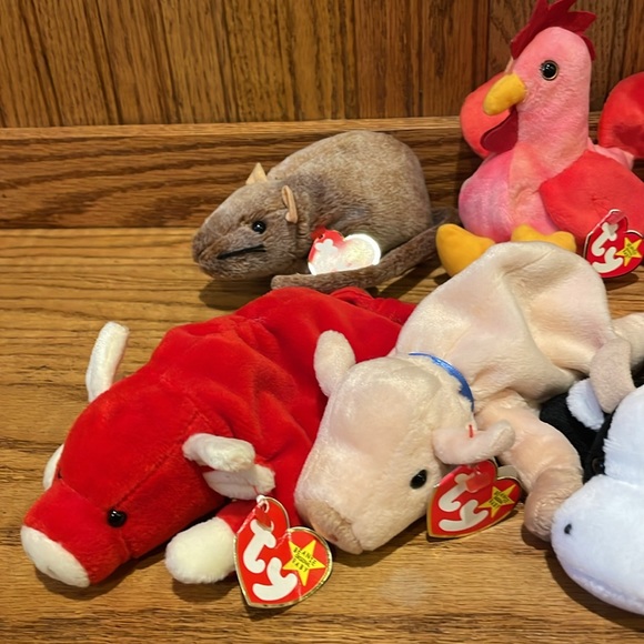 Ty Beanie Babies Farmyard Animals Lot of 8 - Picture 2 of 11